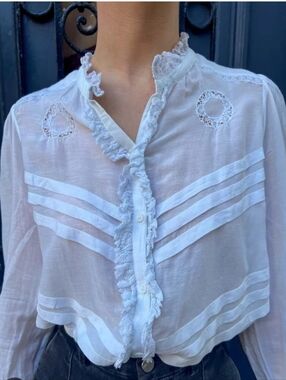 Zadig & Voltaire Tomboy Shirt in White. Size S